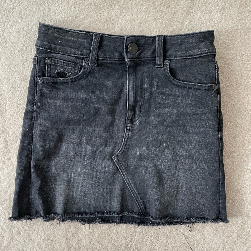 American Eagle Black Denim Mini Skirt